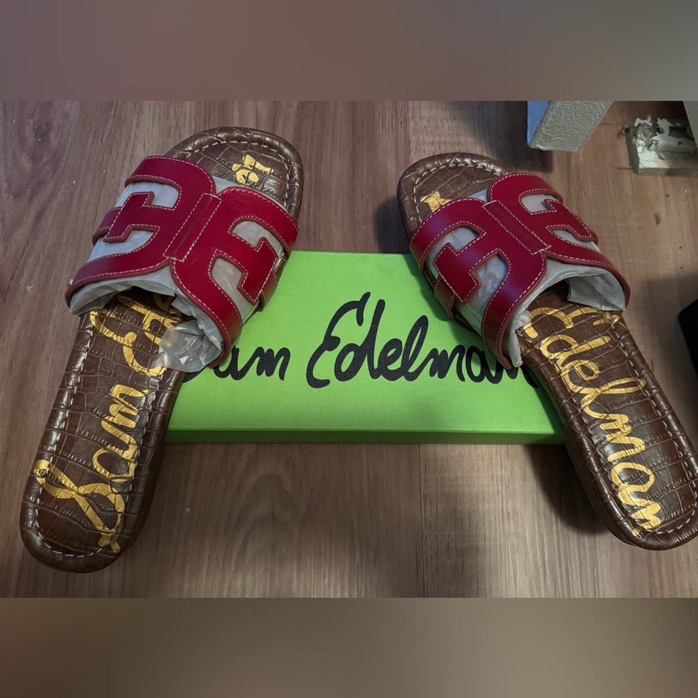 Sam Edelman red sandals.